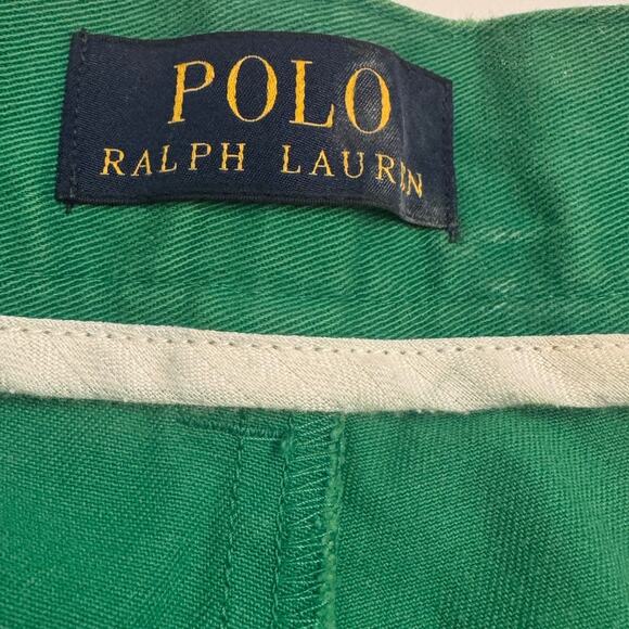 Polo Ralph Lauren Men's Green Whale Embroidered Chino Shorts Sz 33 9" Inseam - Picture 3 of 4